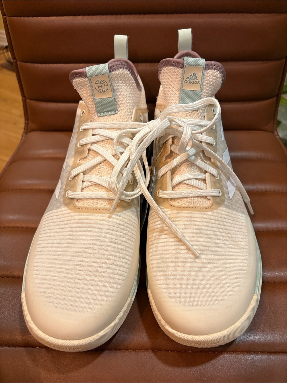 adidas Cream & gray crazyflight volleyball shoes
